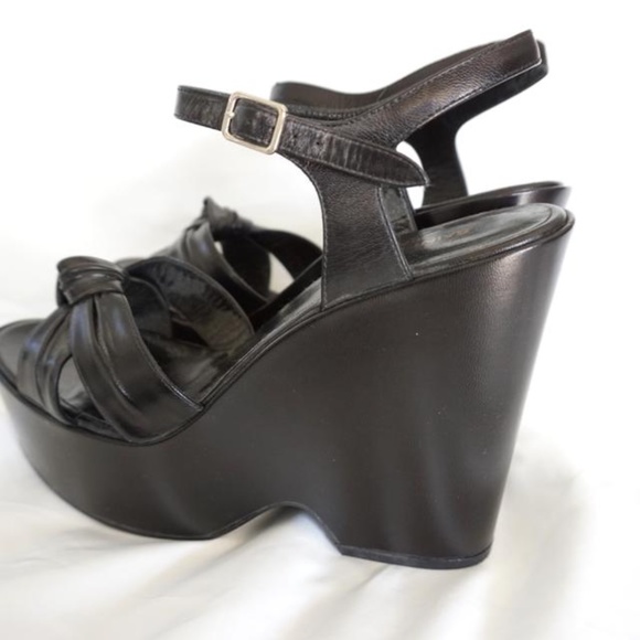 Saint Laurent Black Candy Paris Ysl Leather 85 Tie - Picture 2 of 11